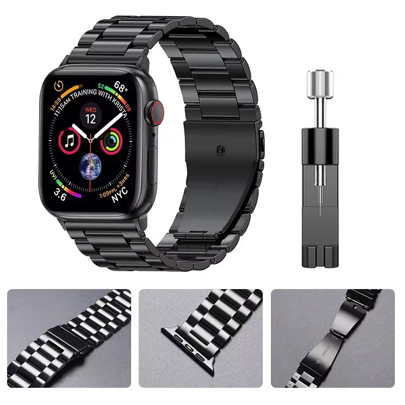 Bracelet en acier inoxydable pour Apple Watch Ultra 3 2 49 45 41 40 46 38 42 44mm