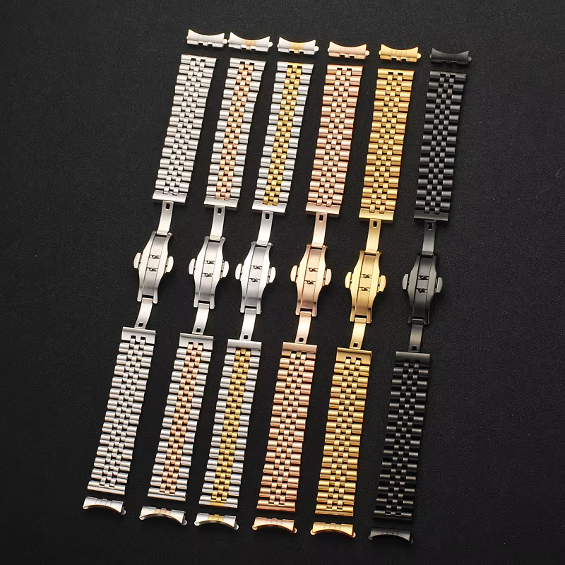 Bracelet de montre Fit Datejust Log Series Jubilee, 12 13 14 16 17 18 19 20 21 22mm, bracelet en acier inoxydable, interface à arc plat
