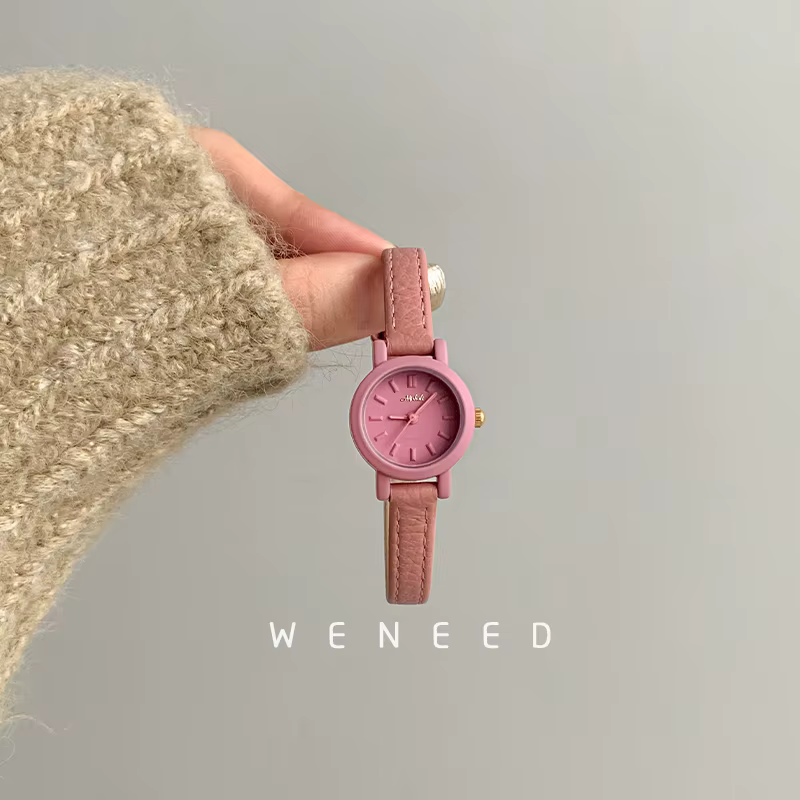Montre-bracelet à quartz arc-en-ciel ultra fine pour femme