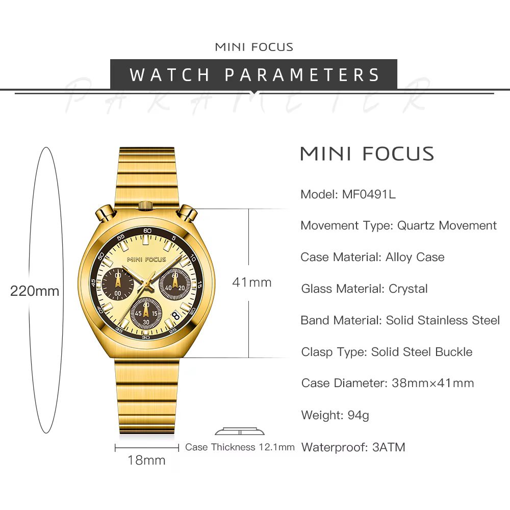MINI FOCUS multifonctionnel décontracté et mode montre à Quartz pour femmes étanche chronographe montre-bracelet dames montres 0491L