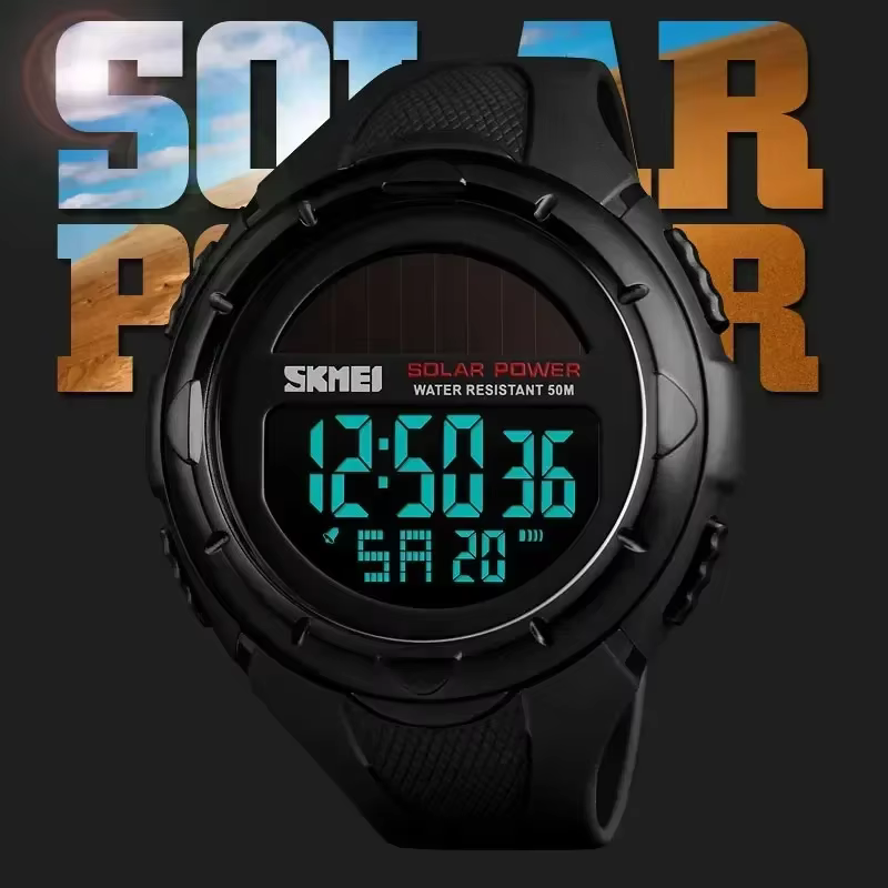 SKMEI 1405 Sport numérique hommes montres solaire pour l'alimentation alarme environnementale mâle horloge reloj hombre