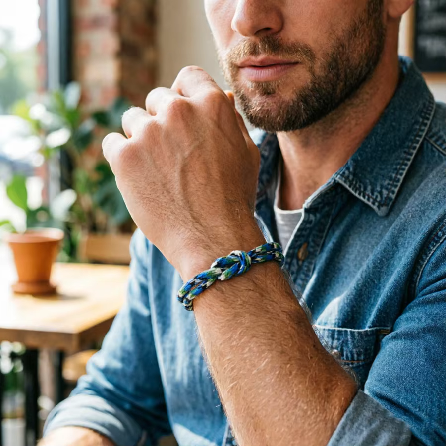 Nouveaux bracelets en corde tressée pour hommes