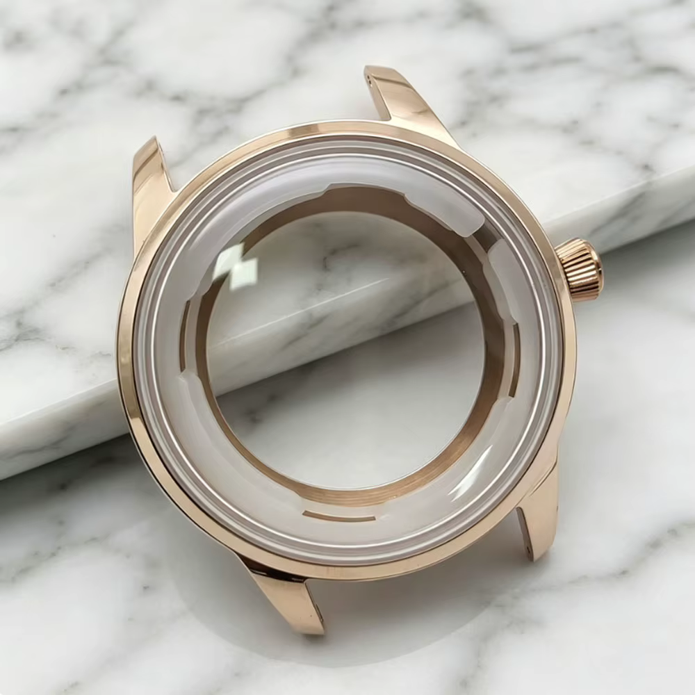 Boîtier de montre Presage 40 mm en argent et or rose