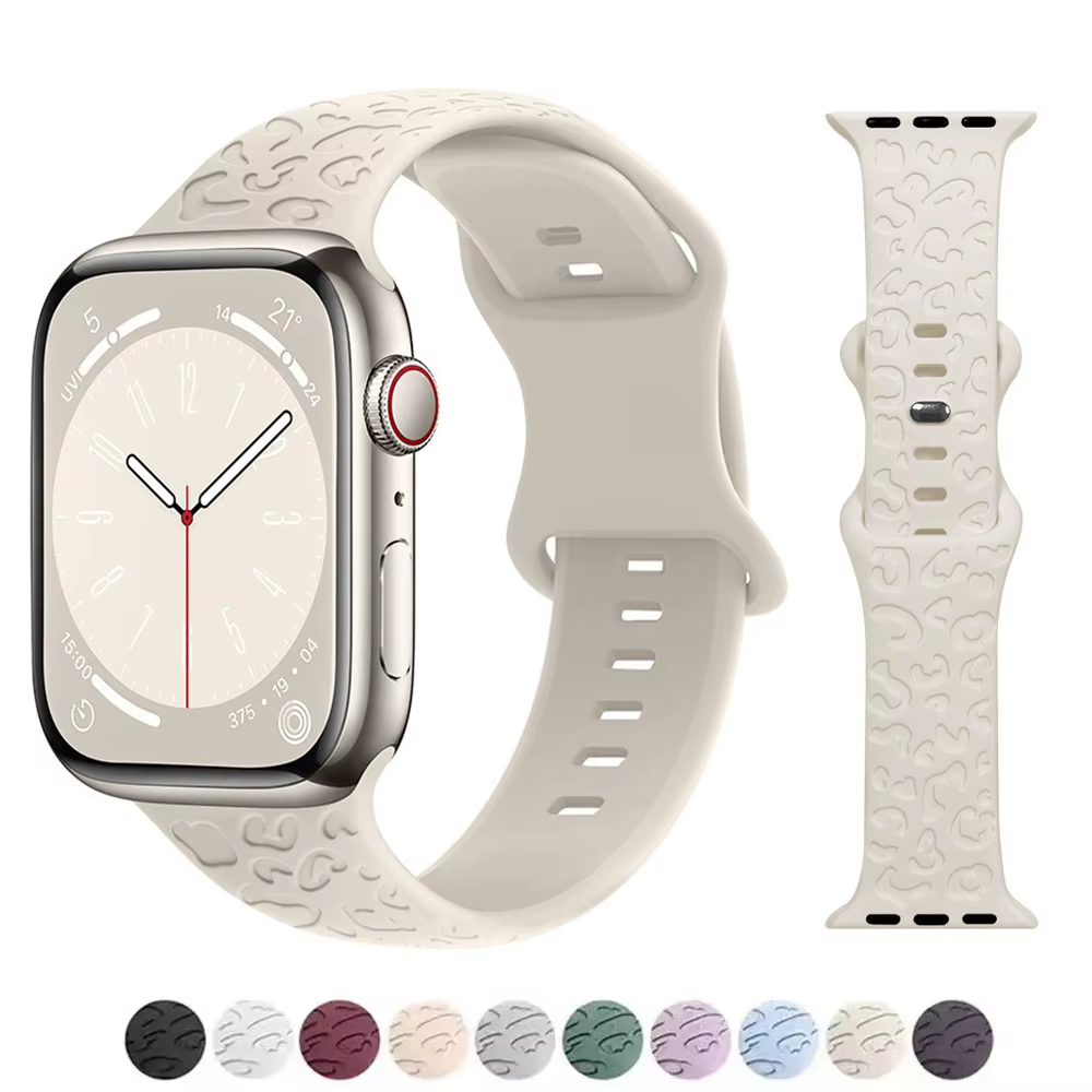 Bracelet léopard gravé pour Apple Watch