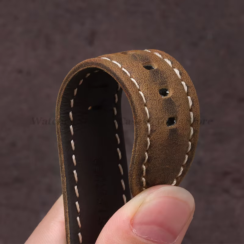 Bracelets de montre vintage en cuir véritable pour hommes et femmes