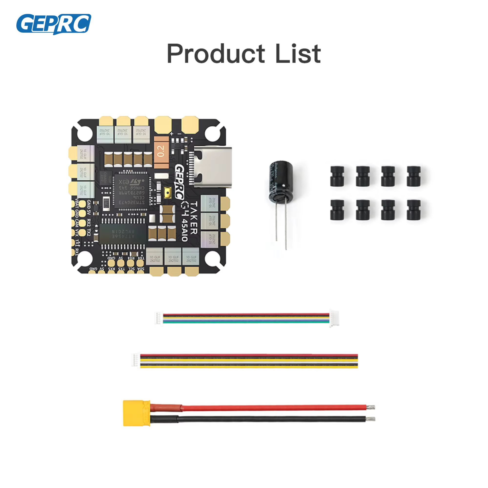 GEPRC-Contrôleur de Vol TAKER G4 45A AIO Baro OSD G473, BLHELIS 45A ESC FET Directement 2-6S pour FPV FreKouCinewhoop