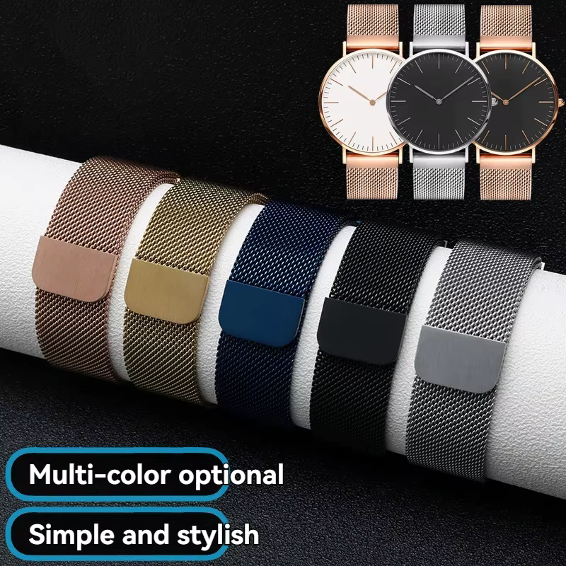 Bracelet de montre magnétique en maille milanaise pour hommes et femmes