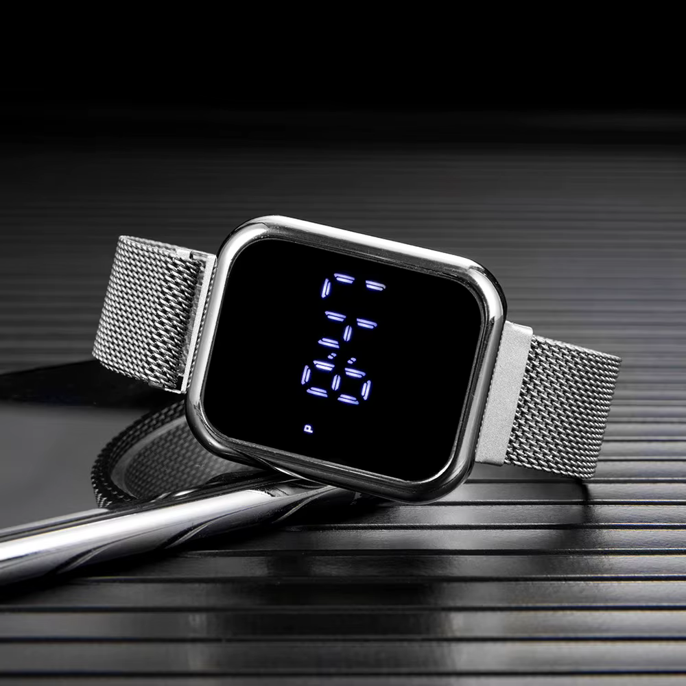Montre numérique carrée Simple pour hommes et femmes