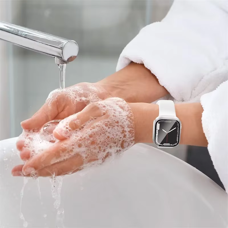 Verre + couvercle pour boîtier de montre Apple 9 8 7 6 SE 5 accessoire iWatch protecteur d'écran