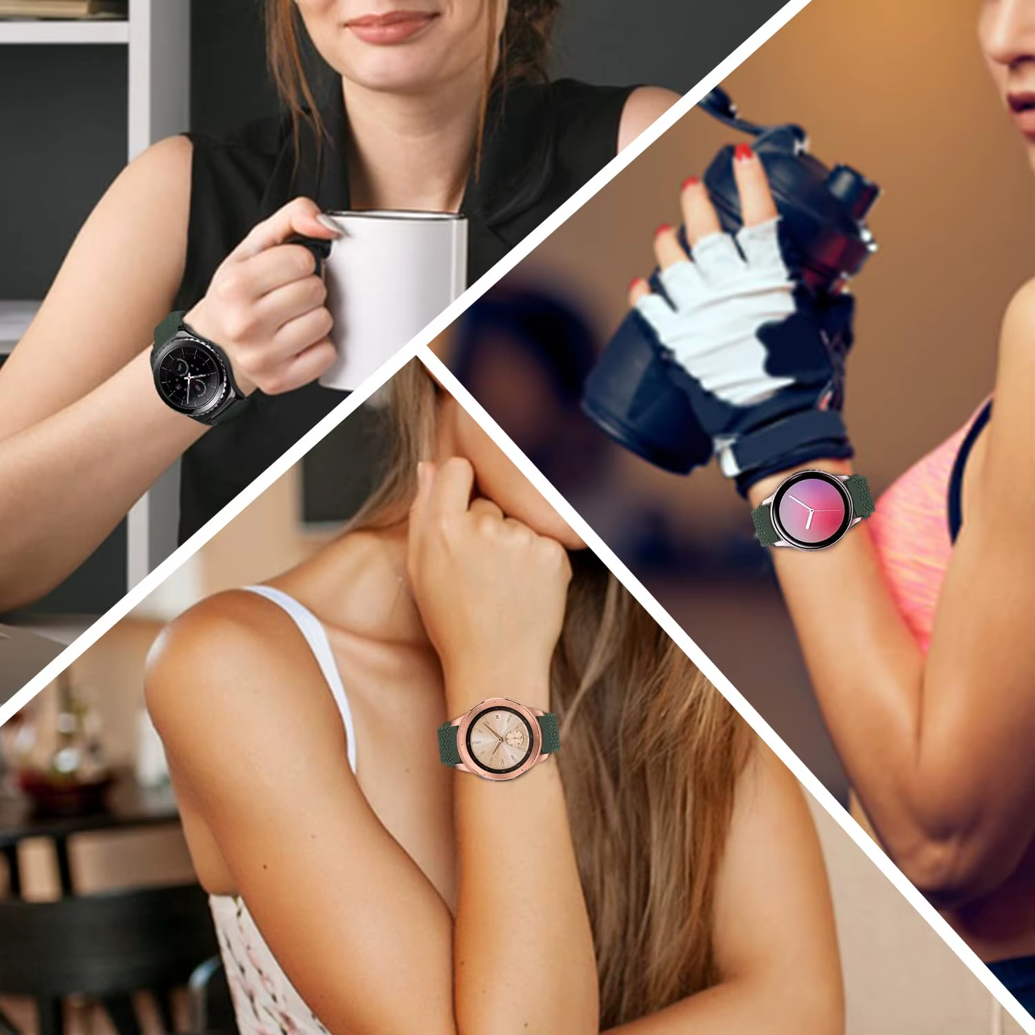 Bracelet tressé magnétique pour montre connectée Oneplus Watch 4 3 2r 2 46
