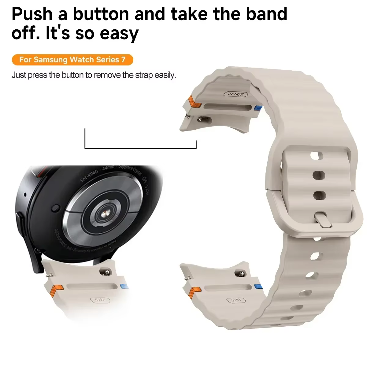 Bracelet de ceinture de sport en silicone pour Samsung Galaxy Watch 7, FE, 5 Pro, 6/4 Classic, 44mm, 40mm, Original Strap