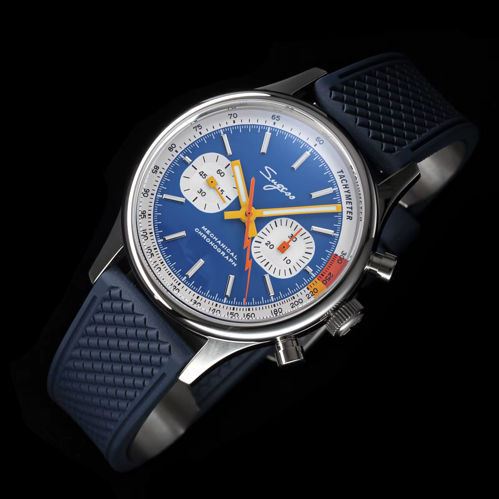 Sugess montre pilote avec mouvement mouette montre-bracelet à col de cygne chronographe mécanique saphir cristal militaire course limitée 1963