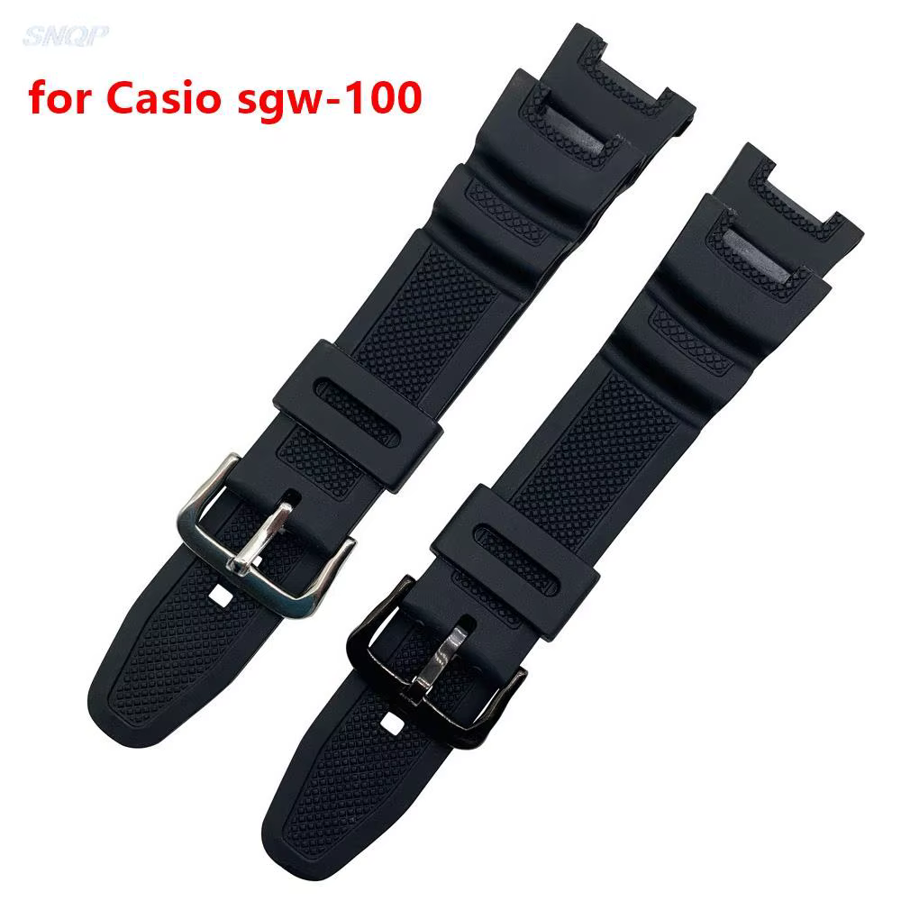 Bracelet de montre en Silicone noir pour Casio SGW-100