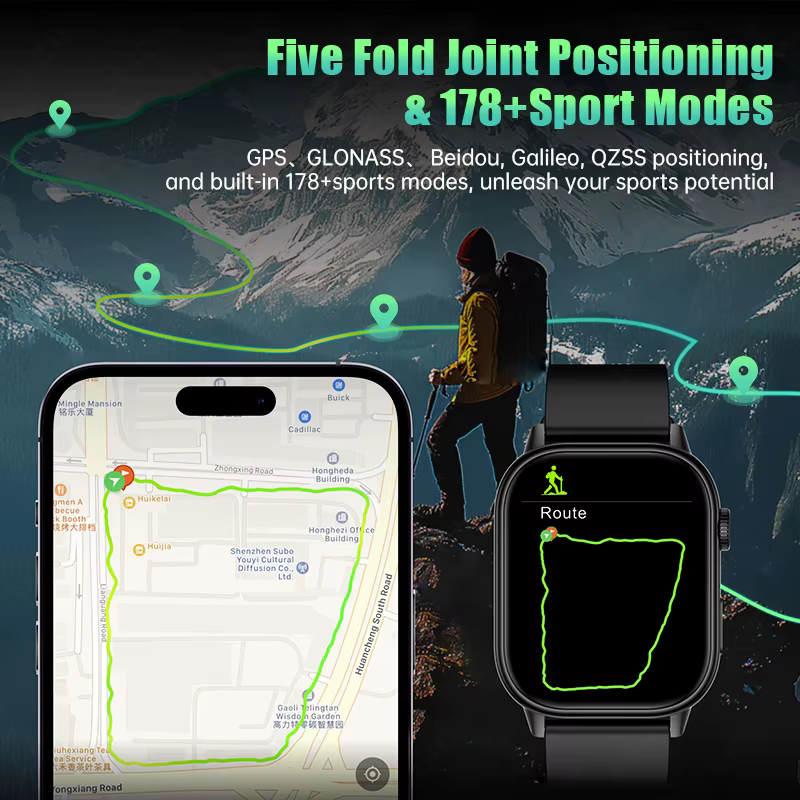 Montre connectée GPS LIGE avec écran HD 2