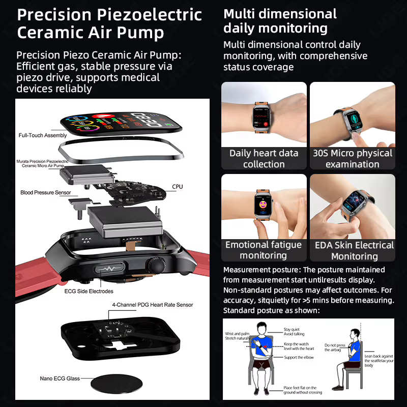 Montre connectée LIGE New Health Sport AI avec diagnostic ECG