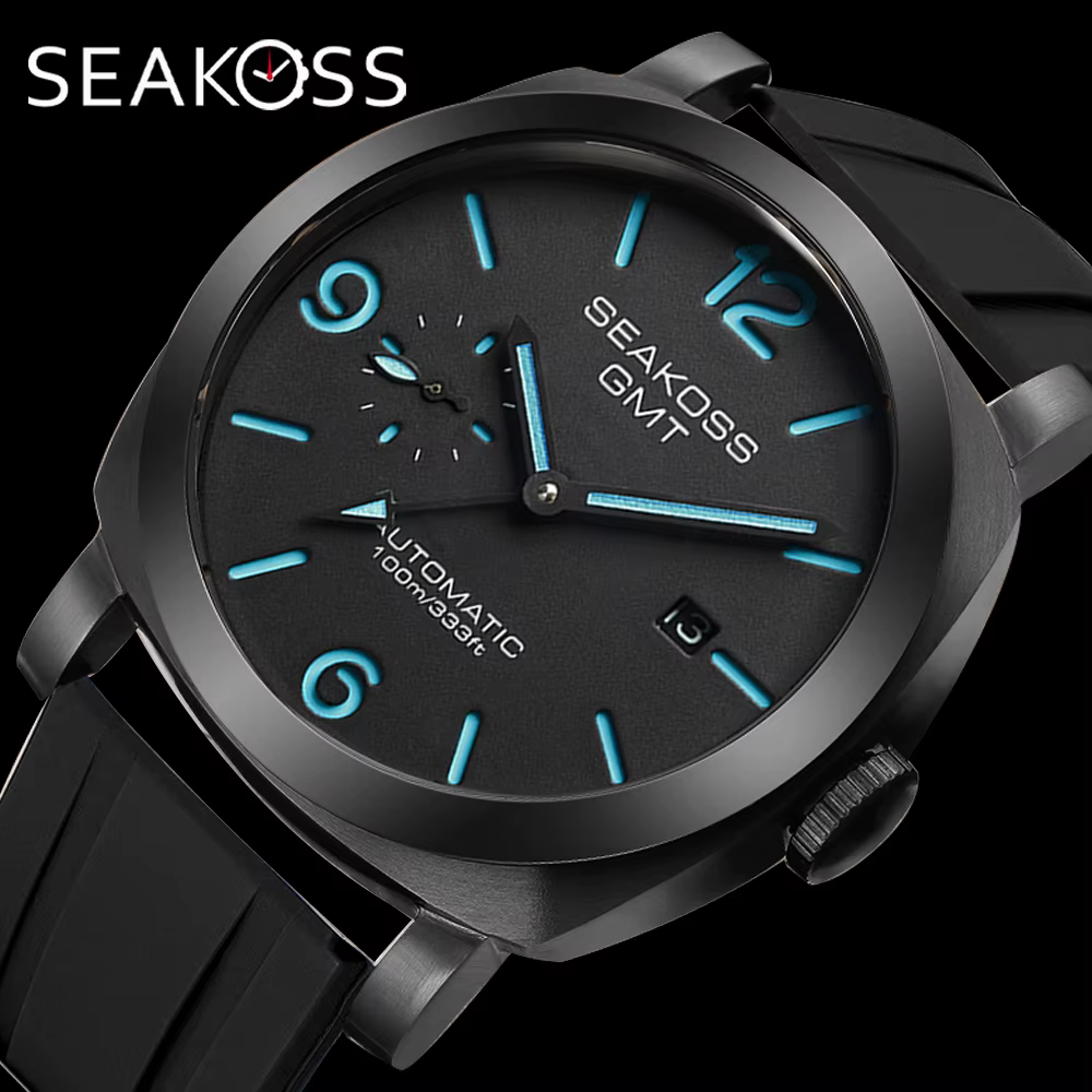 SEAKOSS GMT montres mécaniques automatiques de plongée pour hommes mouette ST2557 mouvement 316L calendrier Super lumineux 10Bar Reloj Homber