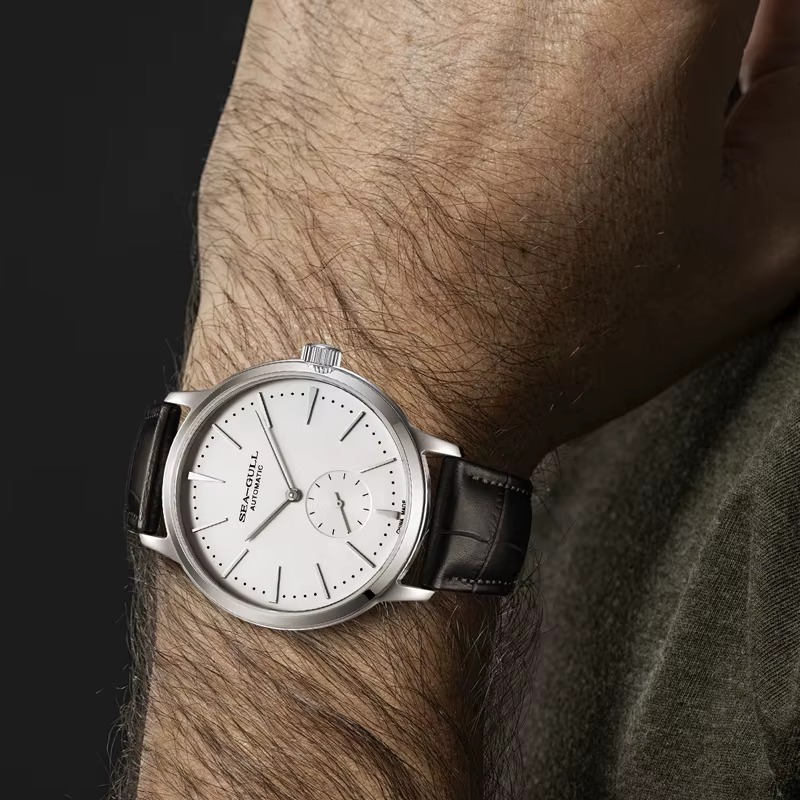 Seagull nouvelle montre d'affaires montres mécaniques pour hommes 50 m étanche en cuir Valentine