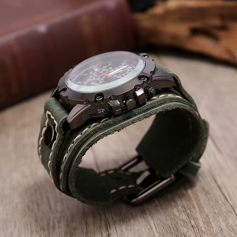 Nouveau Vintage hommes montres de haute qualité mode bracelet en cuir