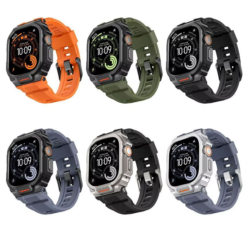 Bracelet d'intégration robuste avec étui pour Apple Watch 46mm 49mm