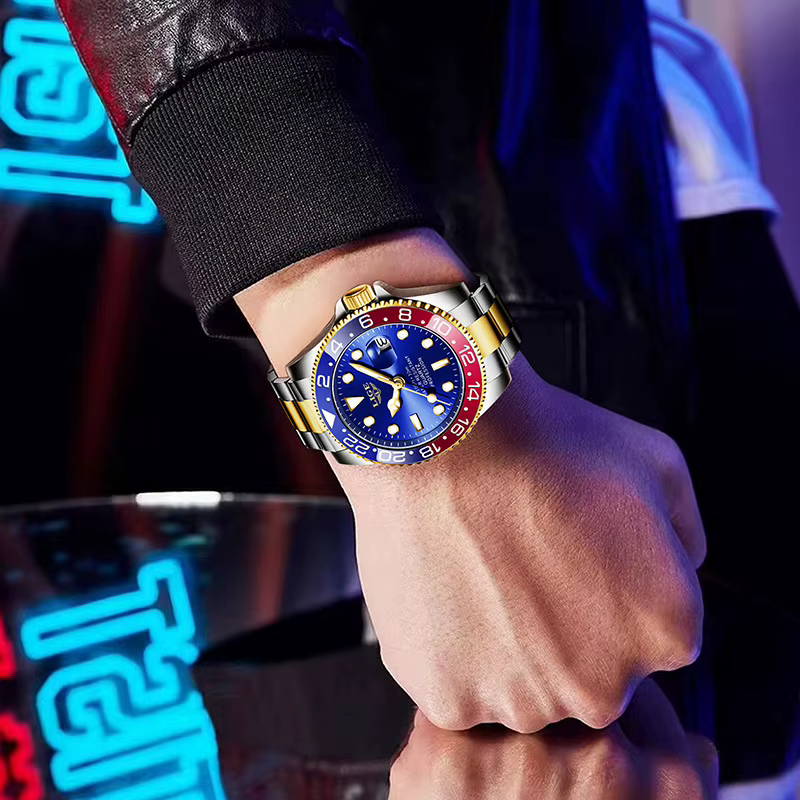 LIGE 2025 nouvelle montre pour hommes lumineux en acier inoxydable affaires quartz horloge de luxe montres étanches