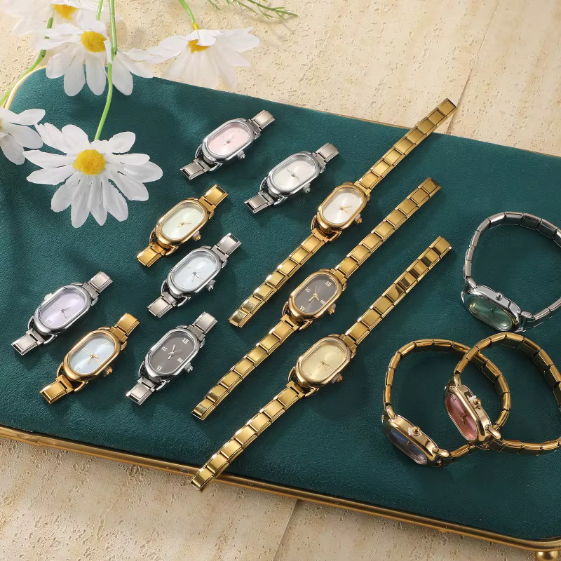 Connecteur de montre de mode en acier inoxydable, lien de charme italien de 9MM, en-tête de montre carrée pour femmes, Bracelet de liaison, bijoux à bricoler soi-même, cadeau