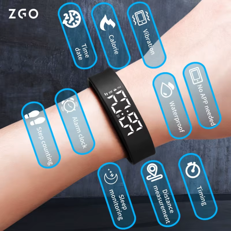 ZGO montre multifonctionnelle pour hommes garçons filles sport IP65 étanche podomètre chronographe réveil 663X