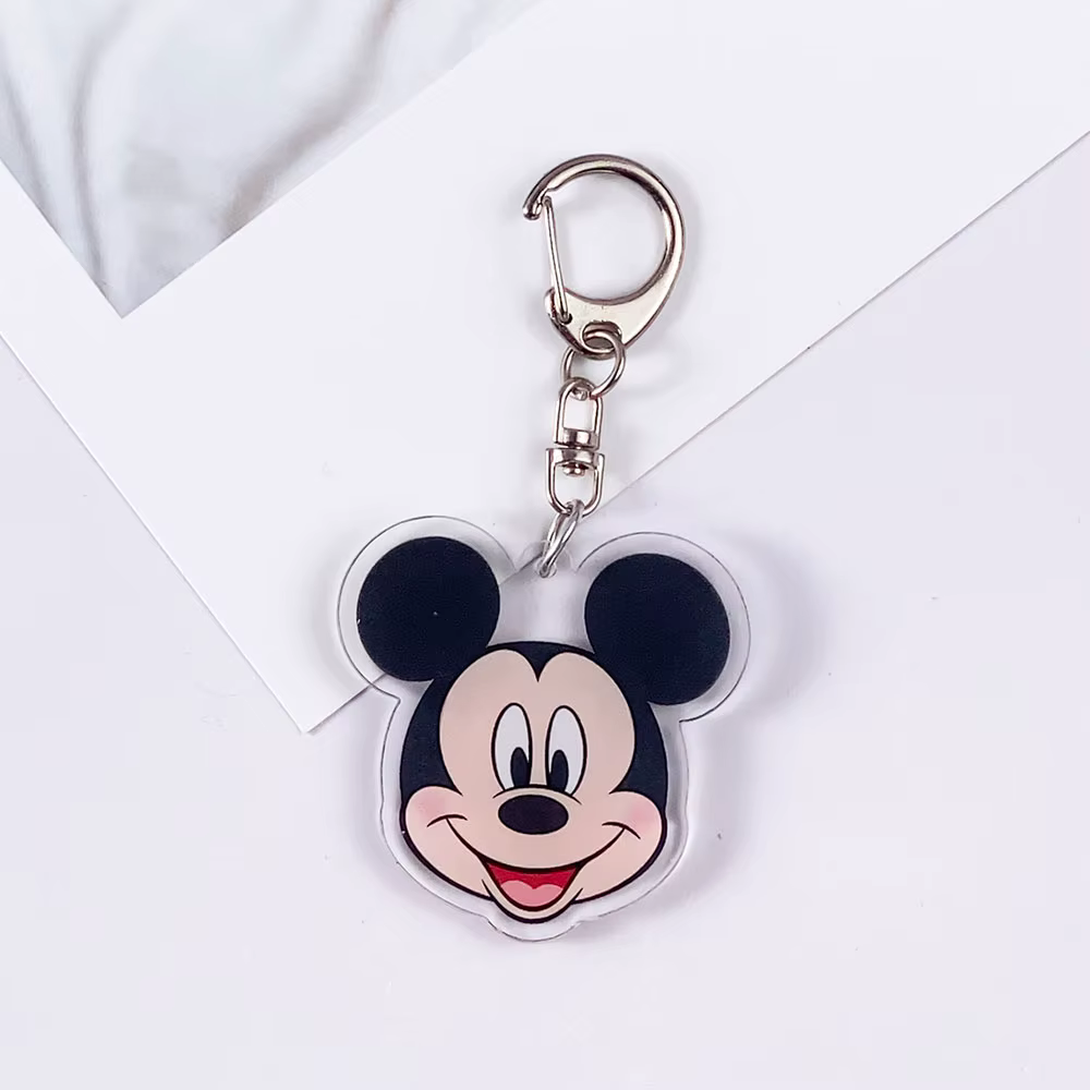 Porte-clés en acrylique Disney Mickey Mouse Minnie Mouse, accessoires mignons pour sac, pendentif pour sac à dos, cadeaux pour amis, 1/6 pièces