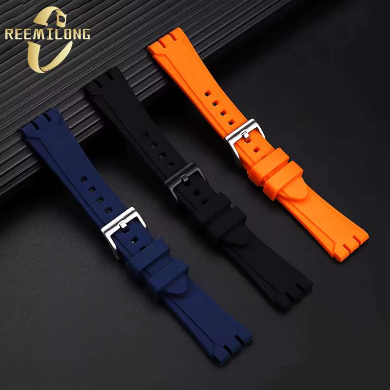 Bracelet de montre en caoutchouc et résine de silicone pour homme