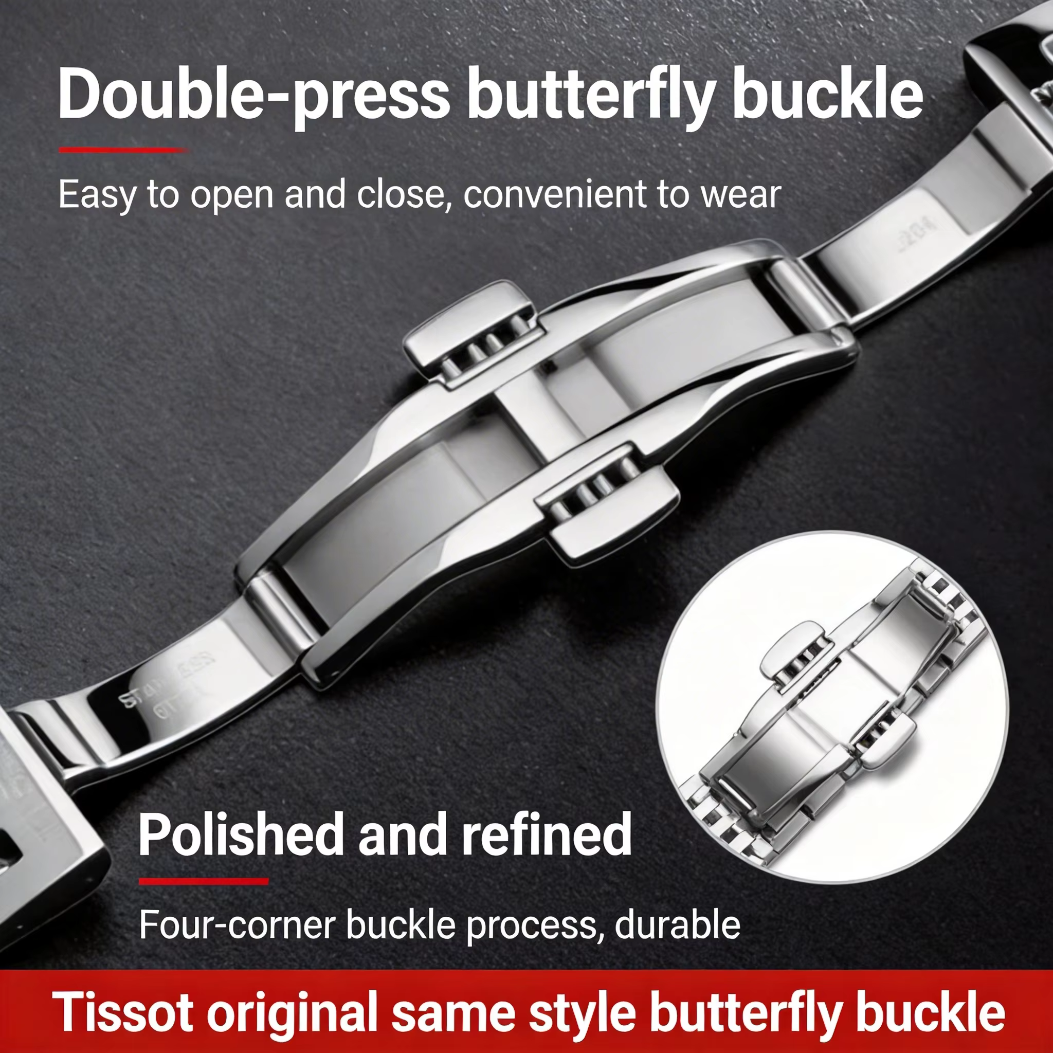 Bracelet en acier inoxydable de 19 mm pour Tissot Le Locle