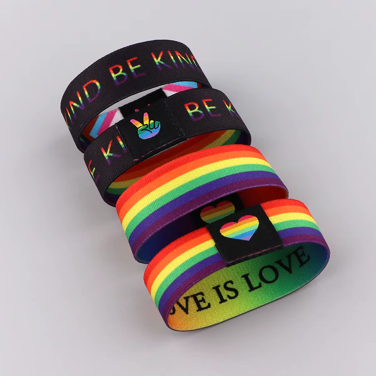 Bracelet arc-en-ciel en polyester