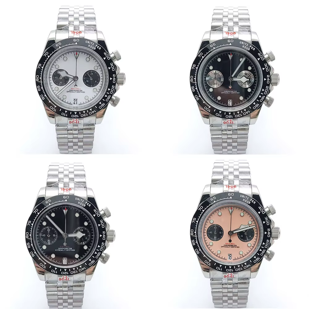 Mode 39.5MM montre à Quartz VK64 chronographe