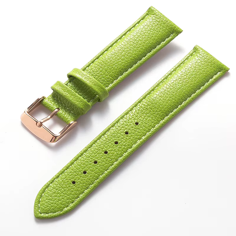 Bracelet en cuir véritable à motif litchi