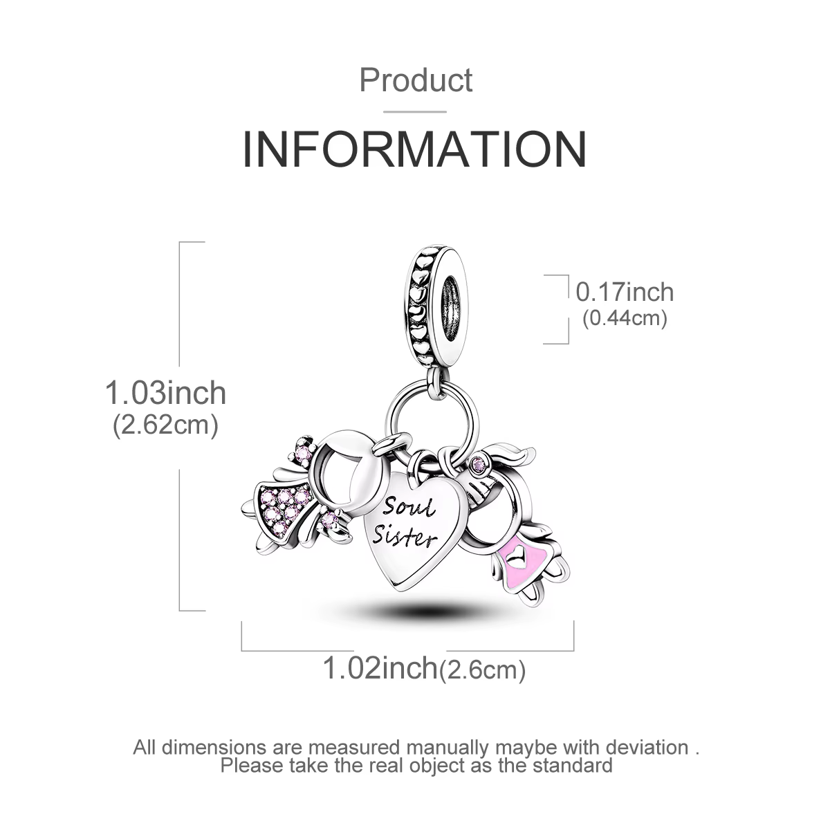 Breloques en argent sterling 925, émail rose, cœur d'ange en zircon cubique, perles pendantes pour bracelets et colliers, bijoux DIY pour femmes, cadeau