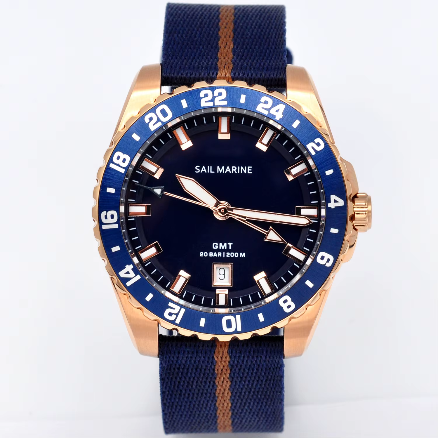 Montre décontractée pour homme de qualité supérieure en or rose