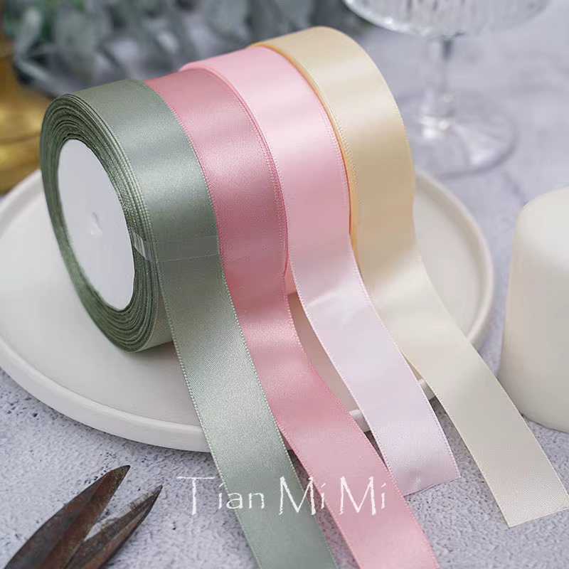 Ruban en satin 25 yards/rouleau 6mm 10mm 15mm 25mm 38mm 50mm pour nœuds, emballage cadeau, artisanat DIY, décoration de Noël, mariage et fête