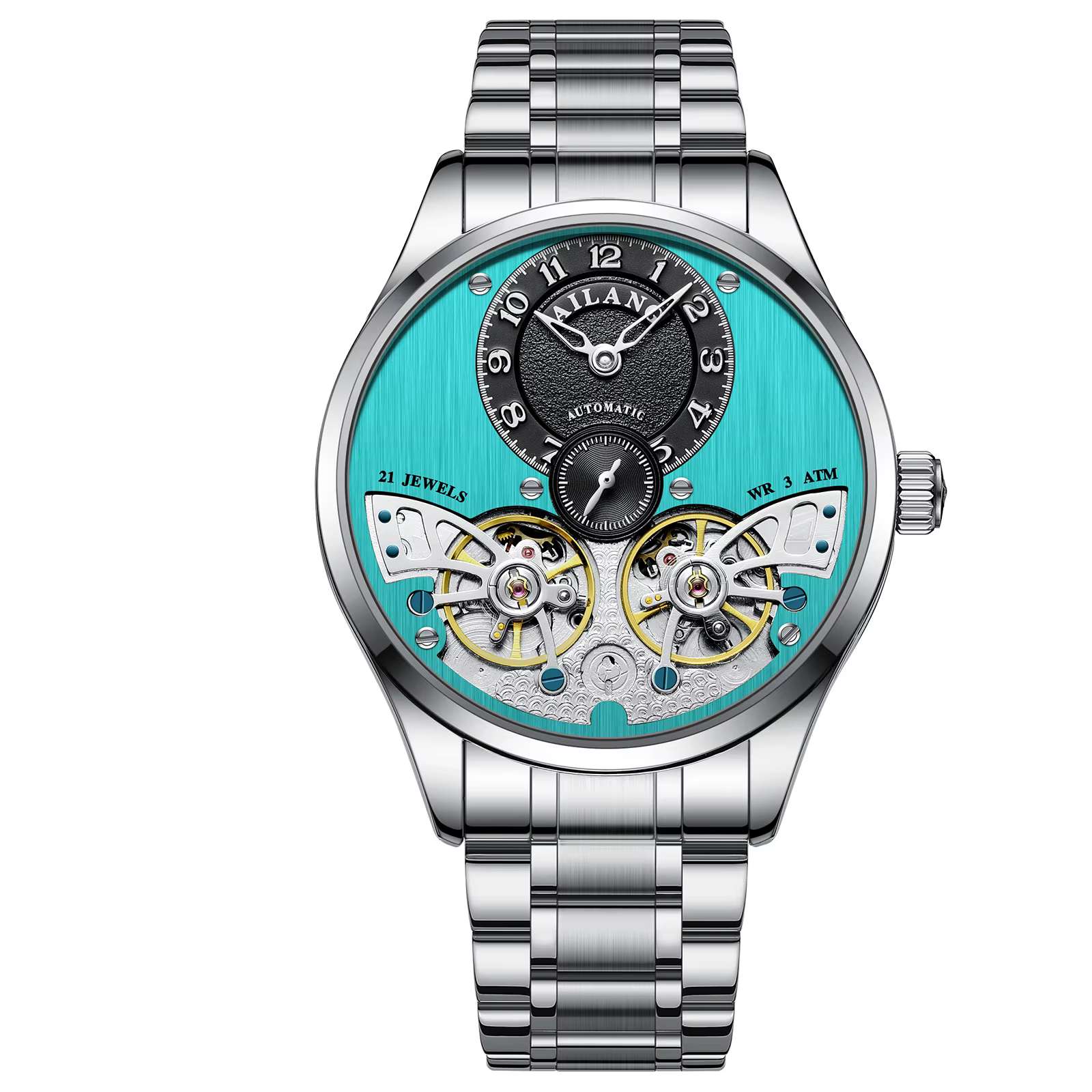Montre à double tourbillon de luxe pour hommes de la marque AILANG