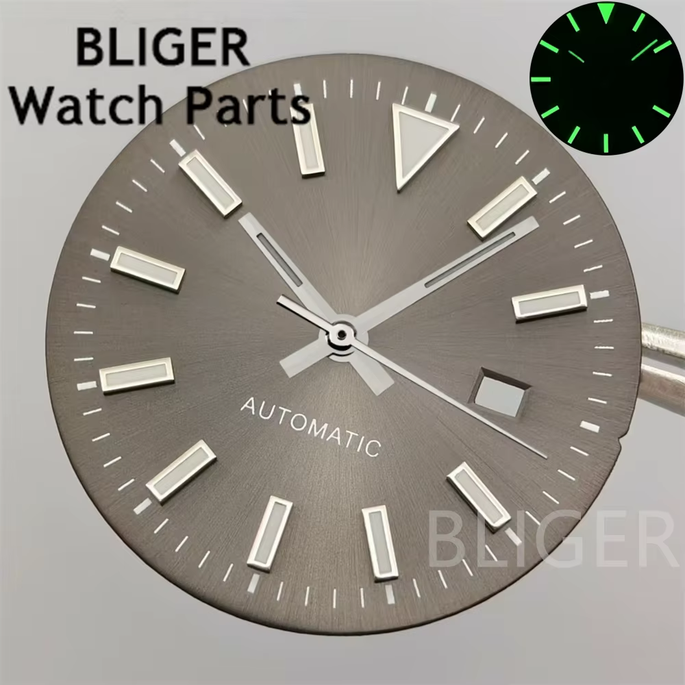 BLIGER 24.5mm Sunburst femmes montre cadran ensemble d'aiguilles blanc gris vert Rose or