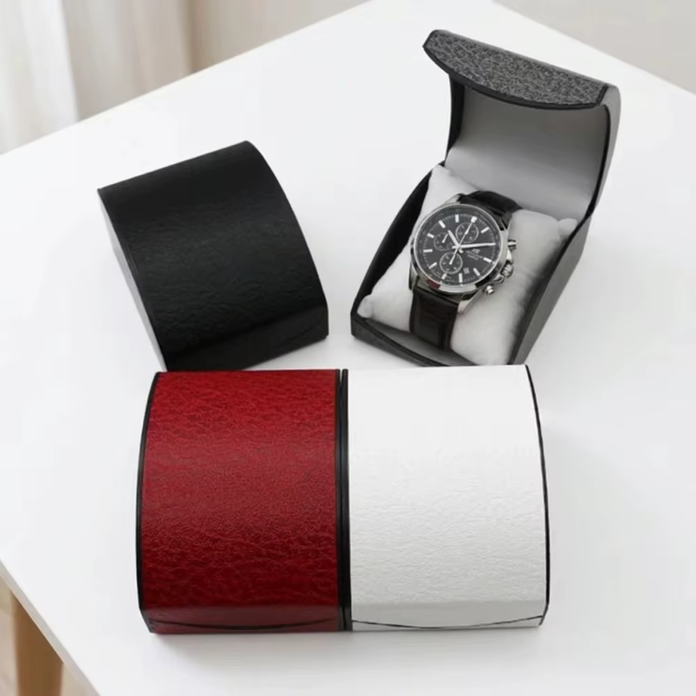 Boîte de présentation de montre en cuir vintage