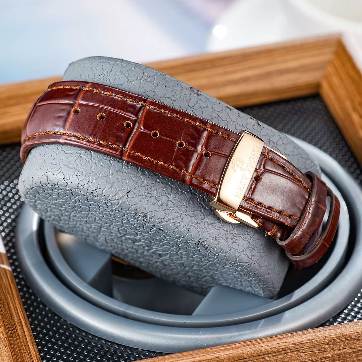 Reef Tiger RT montre pour hommes de luxe cadran blanc montre-bracelet mécanique multifonction Relogio Masculino RGA1699