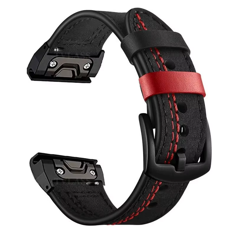 Bracelet en cuir pour Garmin Fenix 5X Plus 5 Fenix 6X 6 Fenix 7X Pro 8 Tactix 7 AMOLED Forerunner 965, sangle à dégagement rapide 26mm 22mm