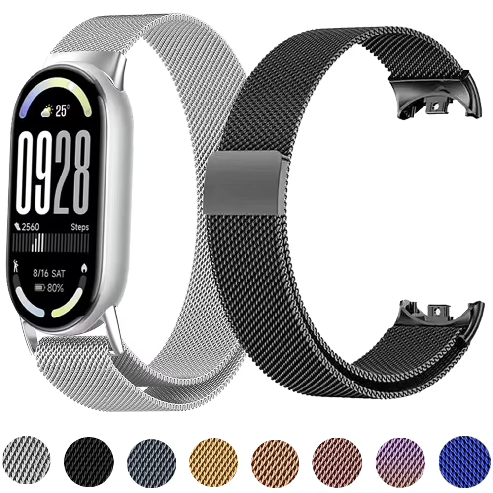 Bracelet milanais magnétique pour Xiaomi Mi Band 10 9 8