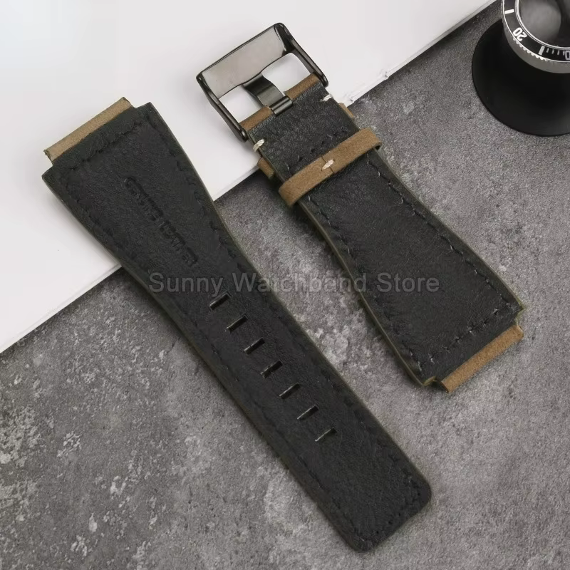 Bracelet de montre en cuir véritable pour hommes et femmes