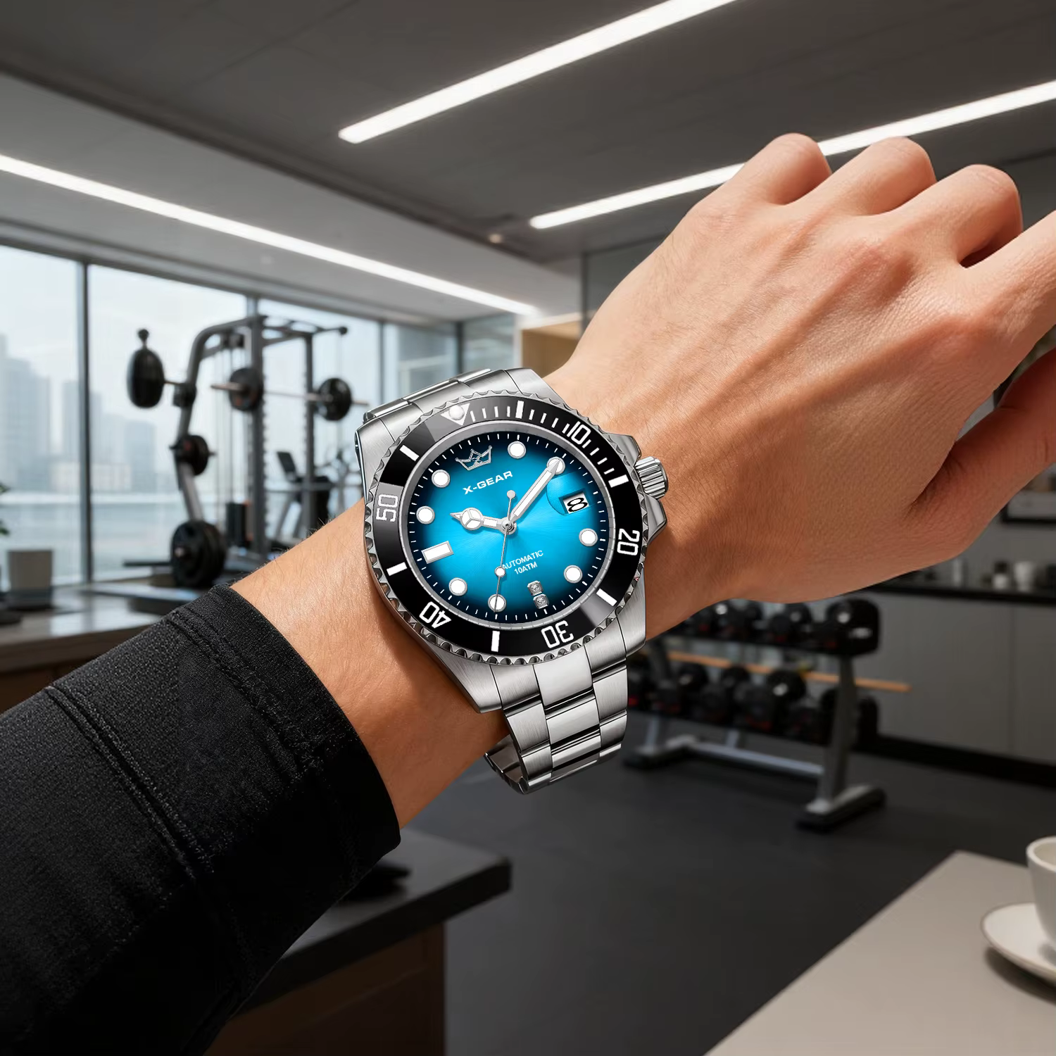 Montre de plongée lumineuse Water Ghost avec lunette en céramique