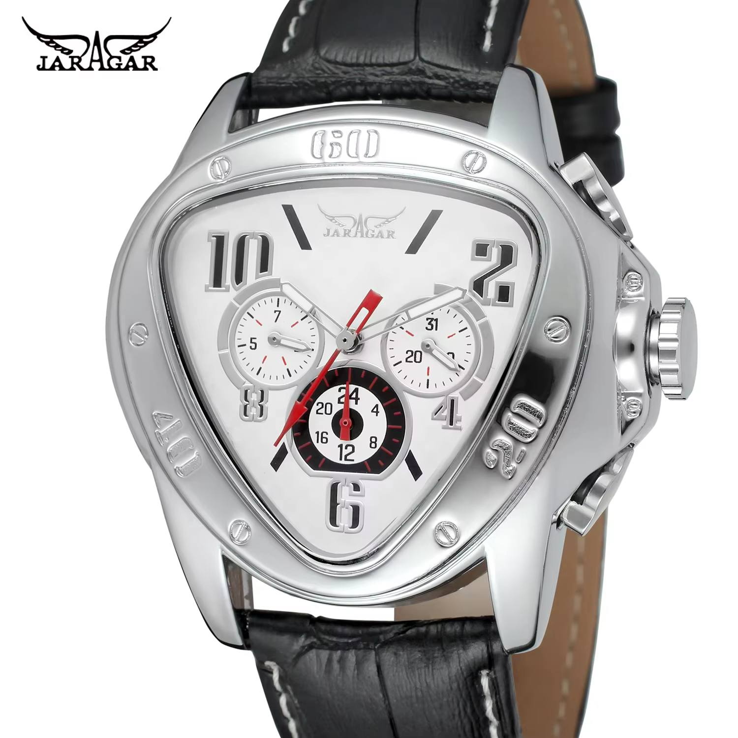 Montre mécanique à trois yeux et six aiguilles pour hommes et femmes