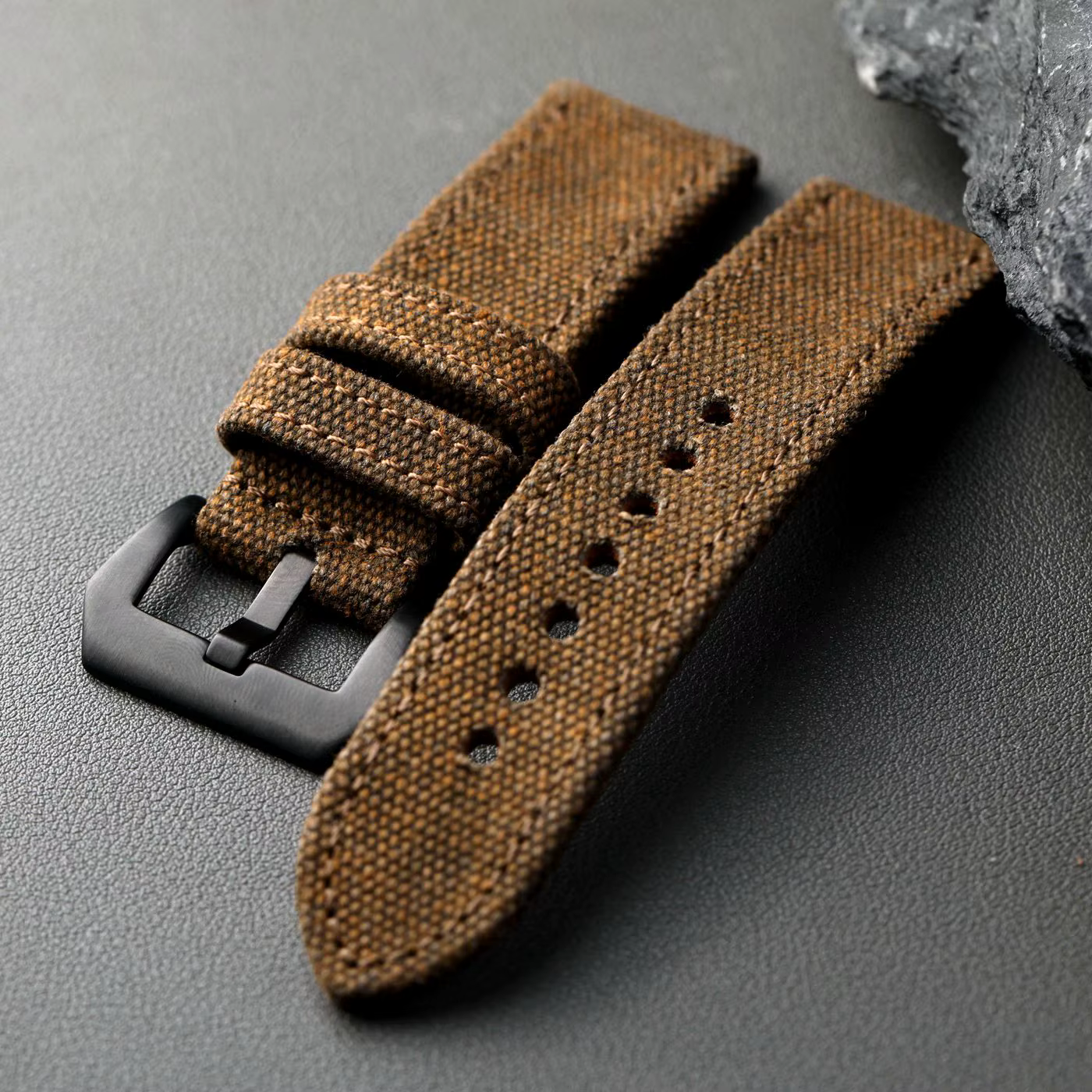 Bracelet de montre double couche en toile haut de gamme