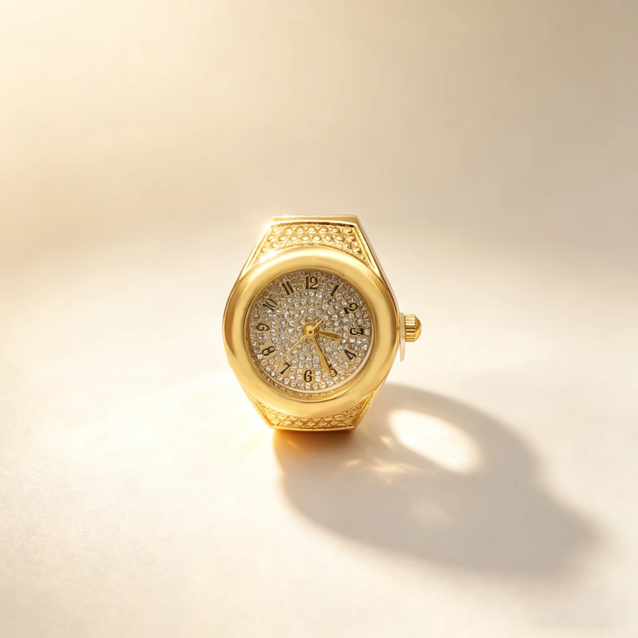 Montre bague pour femme avec strass