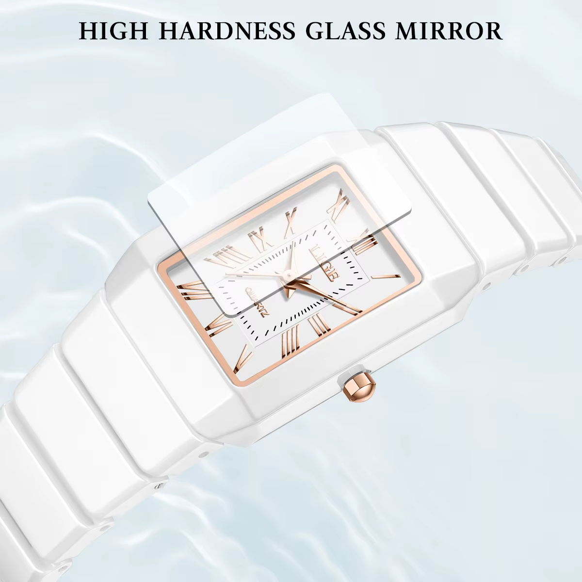 LIGE montre femme montre-bracelet marque céramique mode quartz élégant étanche vintage ultra-mince