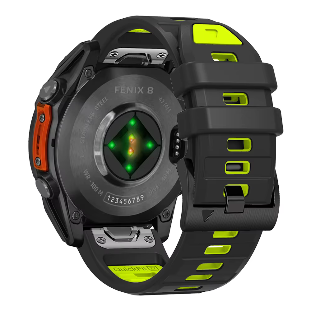 Bande Fenix8 QuickFit 26mm 22mm pour Garmin Fenix E 8 7 7X 6 6X 5 5X/Epix Pro 47mm 51mm/Enduro 3 Bracelet en Silicone bicolore