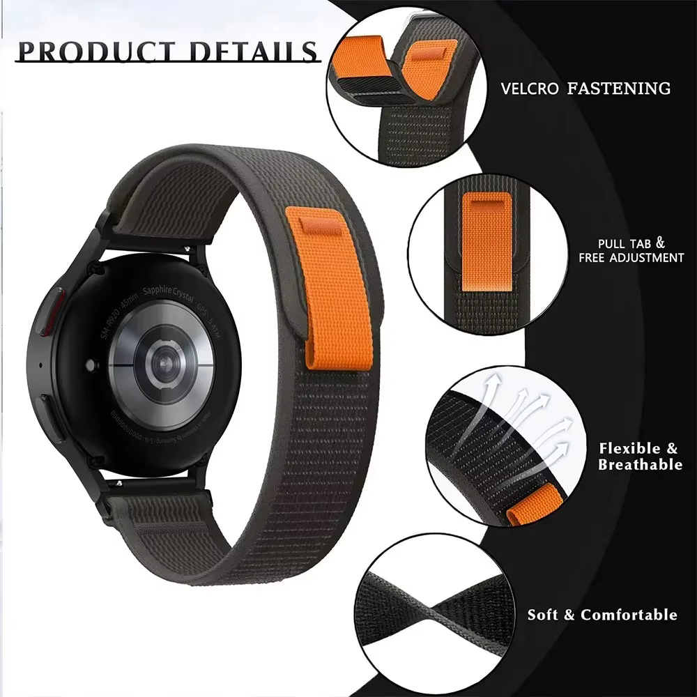 Sangle en nylon sport 20 mm 22 mm pour Garmin Forerunner 965 955 570 970 165 55 Bande confortable et respirante