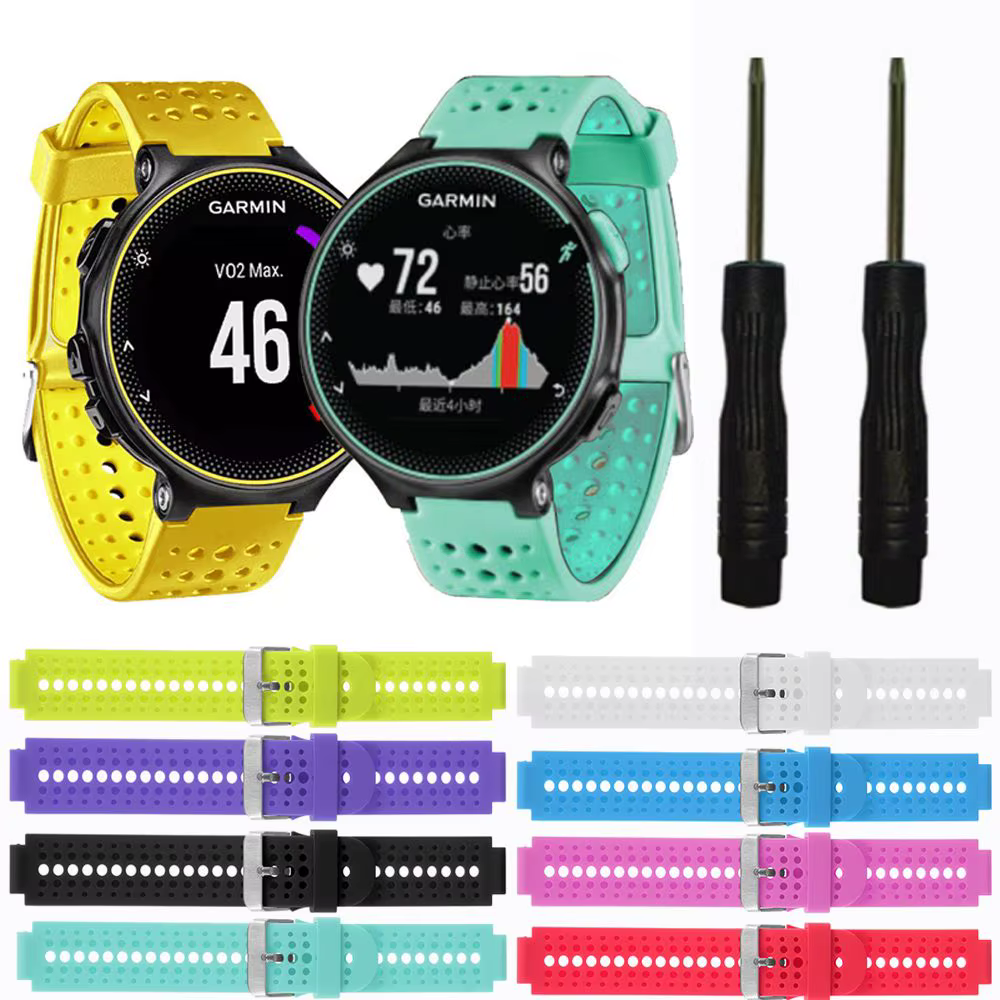 Nouvelle montre intelligente Sport bracelets Silicone Bracelet de montre Bracelet de remplacement pour Garmin Forerunner 220/230/235/620/630/735